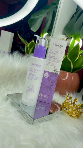 Emulsion facial de perilla polipeptida